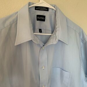Puritan Sky‎ Blue Men's Short Sleeve Big & Tall 18  Shirt Front Pocket